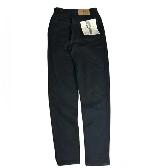 Calvin Klein NWT 🇨🇦 Y2K ,vtg black Jeans classic,Waist 25 ,high rise 11”,biker - Picture 1 of 9